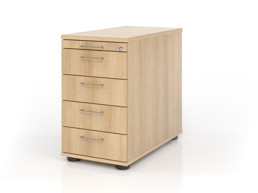 Produktbild Hammerbacher Standcontainer SC50 80 cm 4 Schubaden Schloss BS Eiche