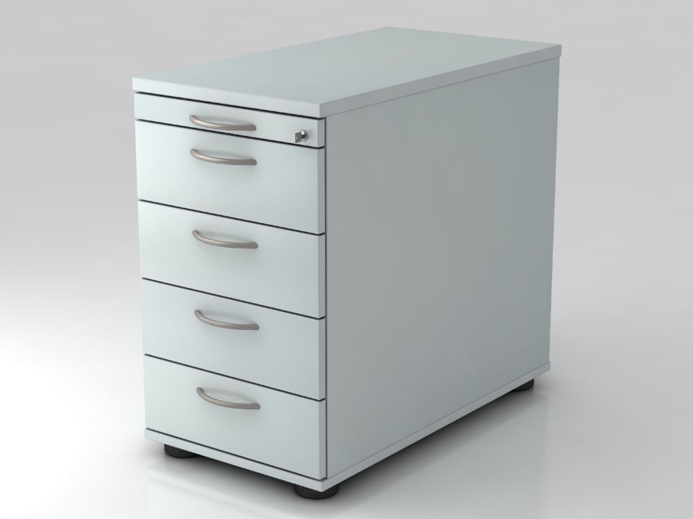 Produktbild Hammerbacher Standcontainer 42,8 x 80 cm 4 Schubaden Schloss BM Grau