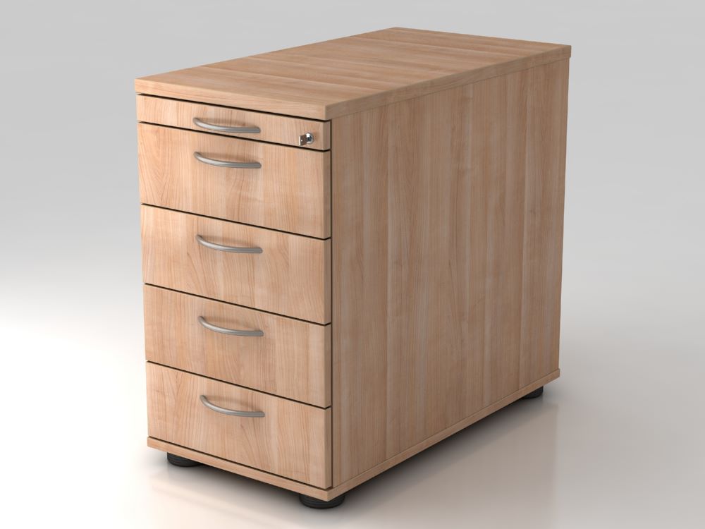 Produktbild Hammerbacher Standcontainer 80 cm 4 SchubadenSchloss BM Nussbaum