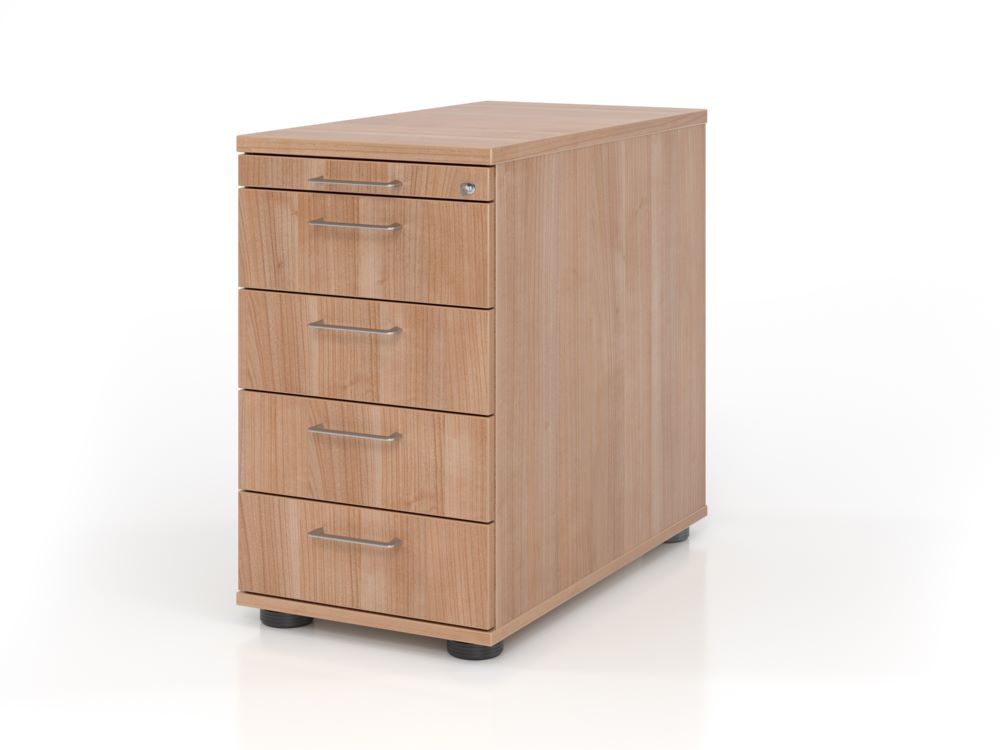 Produktbild Hammerbacher Standcontainer Schloss BS Nussbaum 80 cm 4 Schubaden