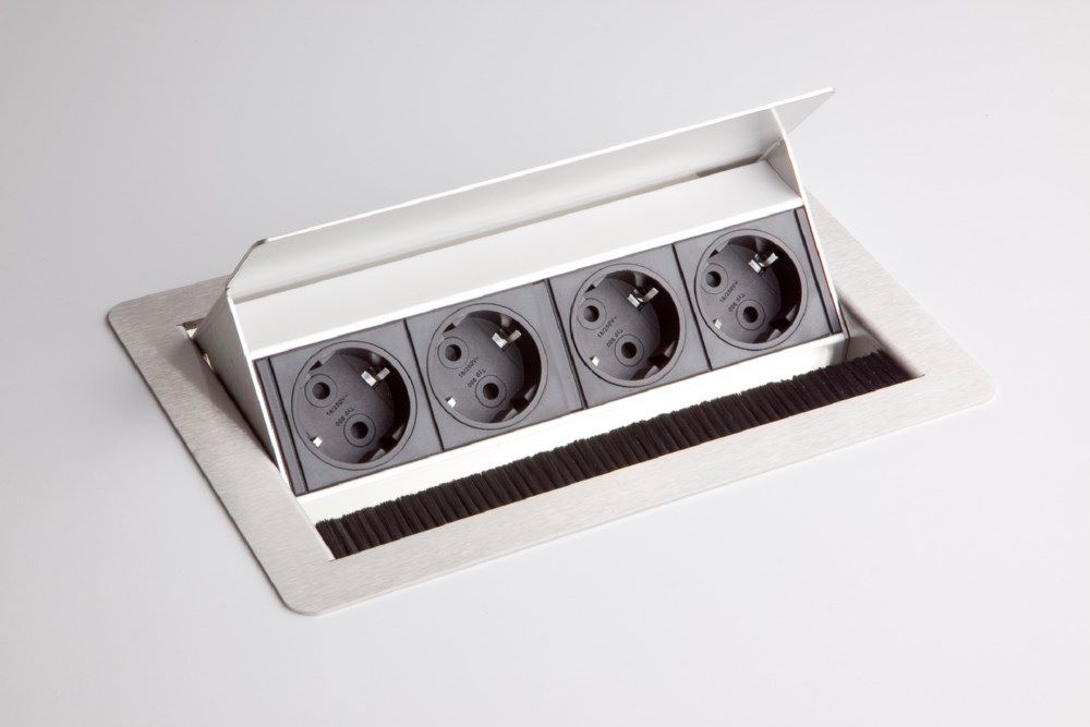 Produktbild Hammerbacher Steckdosenleiste 4 x Strom ohne Fräsung