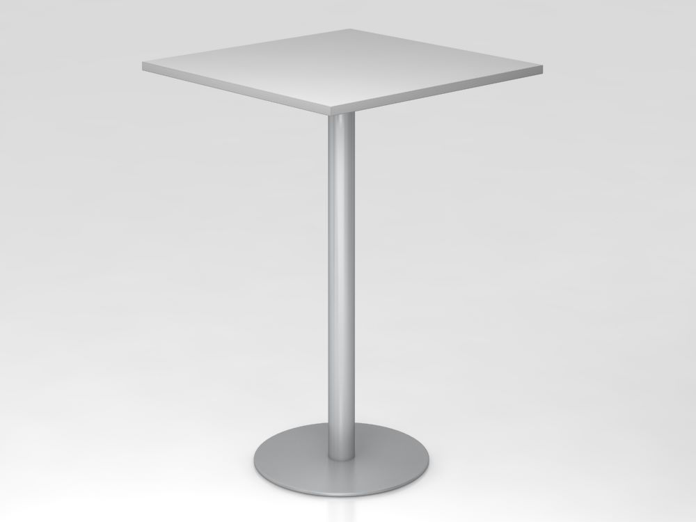 Produktbild Hammerbacher Stehtisch STH08 80 x 80 cm Grau / Silber Höhe 111 cm