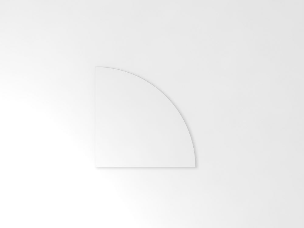 Produktbild Hammerbacher Verkettungswinkel Viertelkreis Konsole 80 x 80 cm Weiß Grau