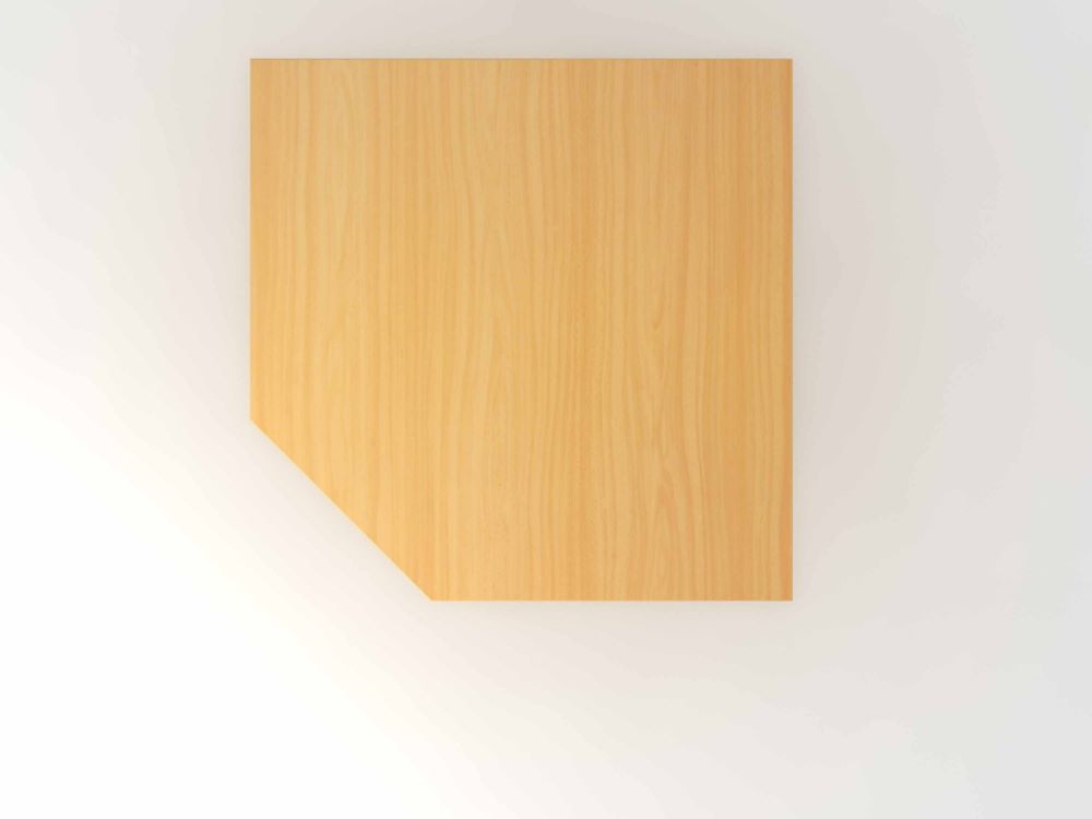 Produktbild Hammerbacher Verkettungsplatte 25 mm trapezförmig Konsole Buche Weiß 120 x 120 cm