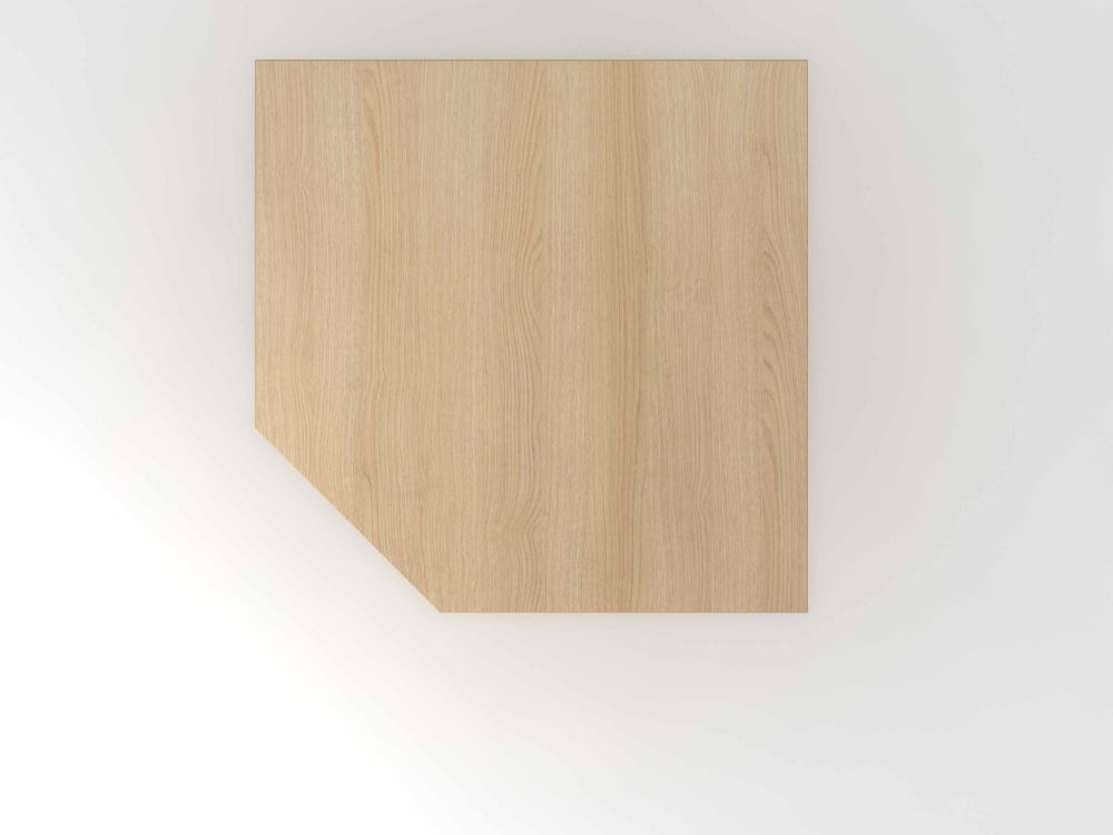 Produktbild Hammerbacher Verkettungsplatte trapezförmig Konsole Eiche Weiß 120 x 120 cm 2 mm ABS-Kante