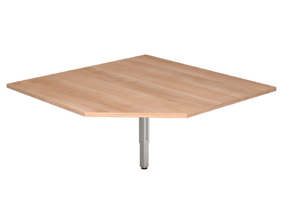 Produktbild Hammerbacher Verkettungsplatte RT12 trapezform eckig 120 x 120 cm Nussbaum / Silber