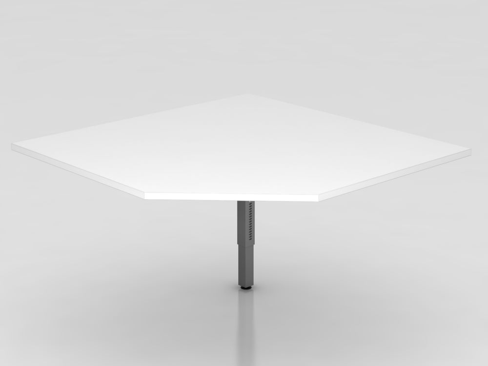 Produktbild Hammerbacher Verkettungsplatte trapezförmig eckig Weiß Graphit 120 x 120 cm