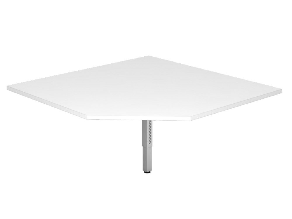 Produktbild Hammerbacher RT12 Verkettungsplatte 120 x 120 cm trapezform eckig Weiß / Silber