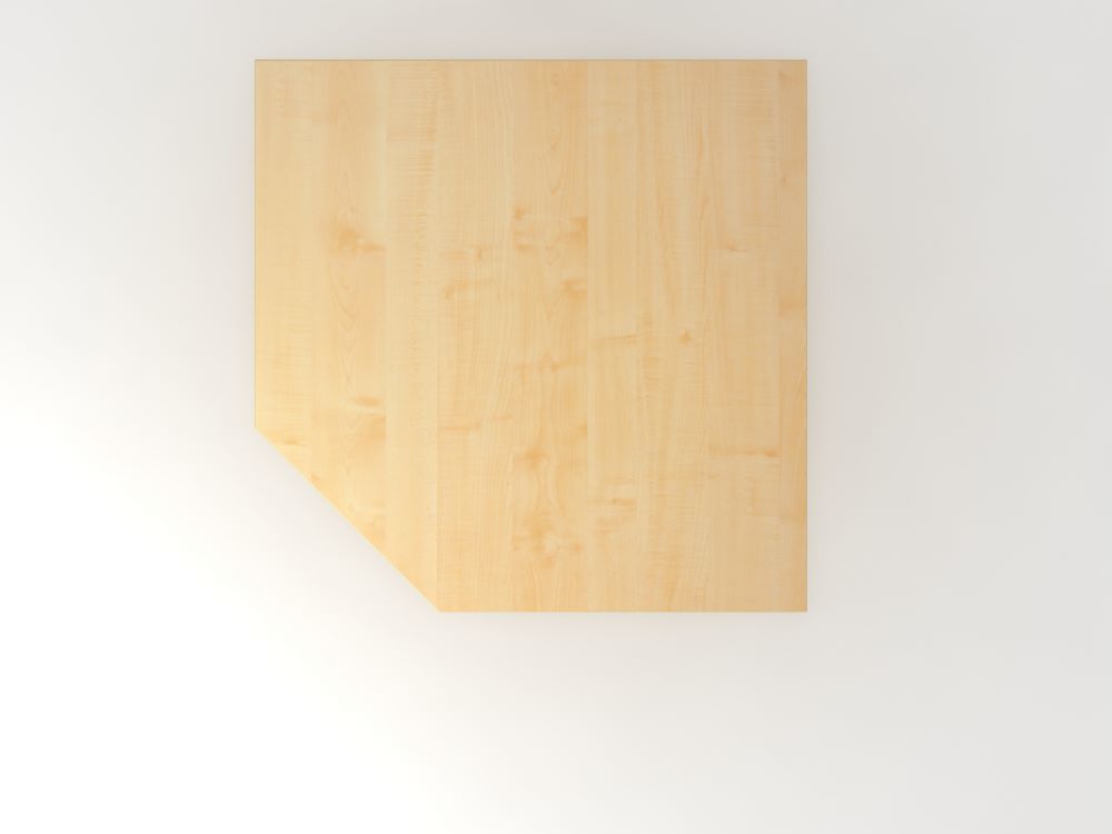 Produktbild Hammerbacher Verkettungsplatte LT12 trapezförmig Ahorn Chrom 120 x 120 cm