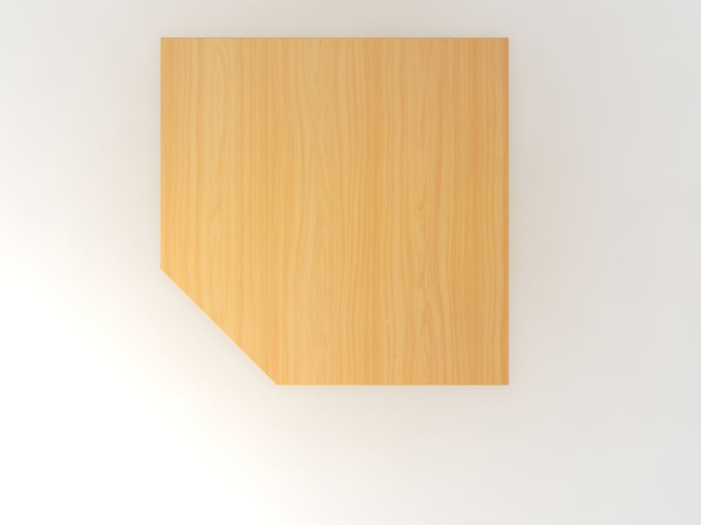 Produktbild Hammerbacher Verkettungsplatte trapezförmig Buche Weiß ABS-Kante 120 x 120 cm