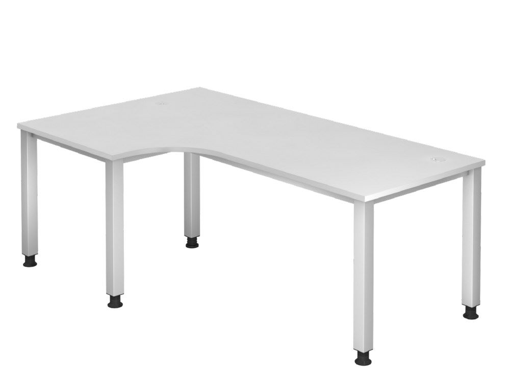 Produktbild Hammerbacher Winkeltisch 4 Fuß eckig 200 x 120 cm 90 Grad Weiß