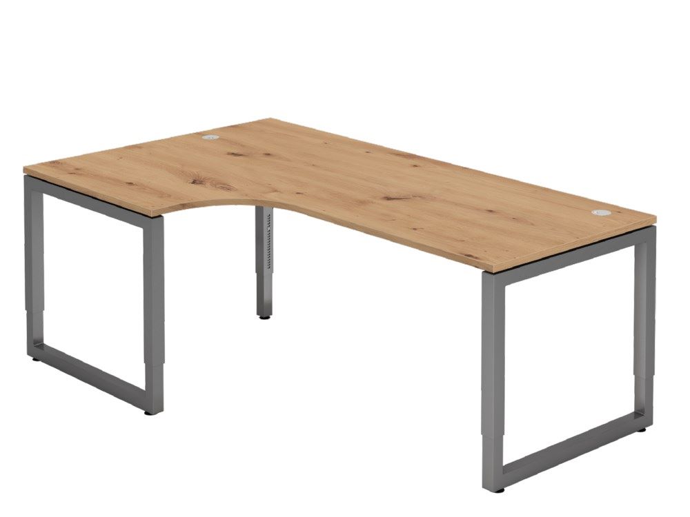 Produktbild Hammerbacher Winkeltisch O-Fuß eckig 200 x 120 cm Asteiche / Graphit