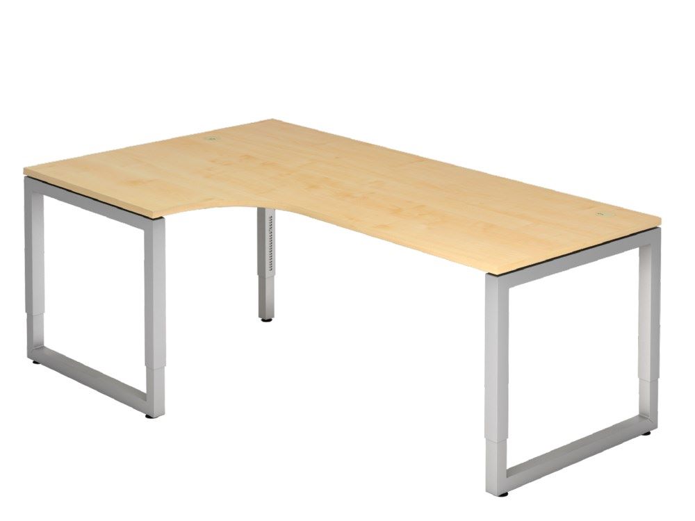 Produktbild Hammerbacher Winkeltisch O-Fuß eckig 200 x 120 cm 90 Grad Ahorn