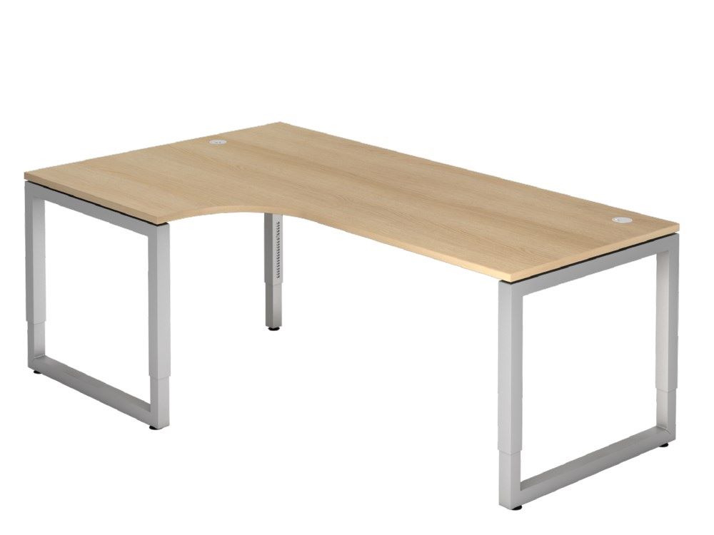 Produktbild Hammerbacher Winkeltisch O-Fuß eckig 200 x 120 cm 90 Grad Eiche