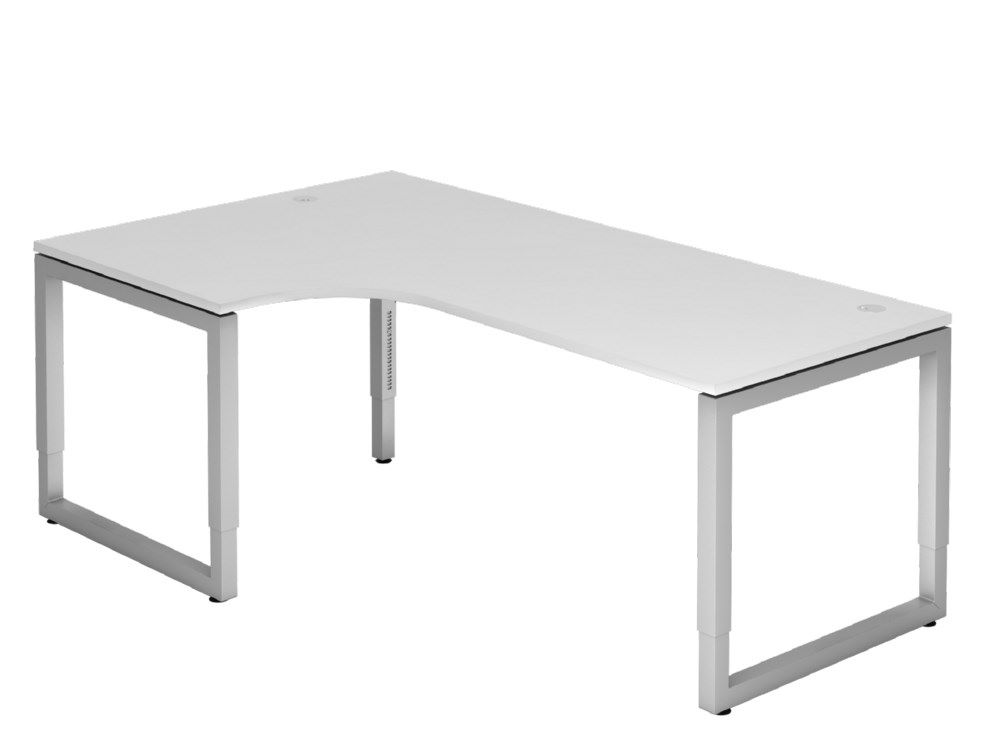 Produktbild Hammerbacher Winkeltisch O-Fuß eckig 200 x 120 cm 90 Grad Weiß