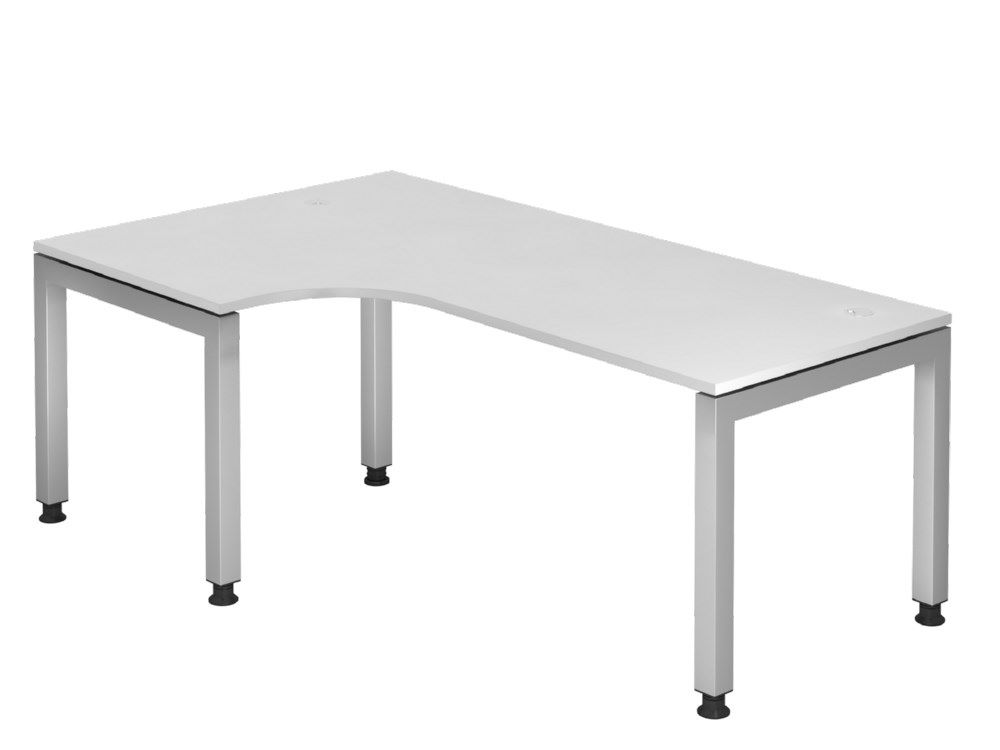 Produktbild Hammerbacher Winkeltisch U-Fuß eckig 200 x 120 cm 90 Grad Weiß