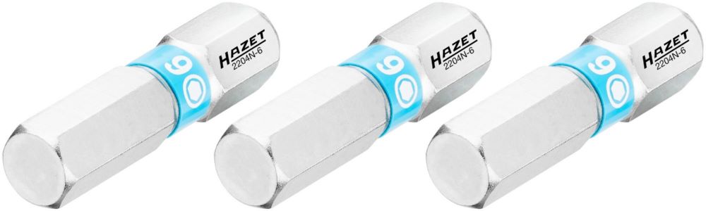 Produktbild Bit 2204N-6/3 1/4 Zoll 6,3 mm Innen Sechskant Profil 3 Teile SW 6 mm bild 2