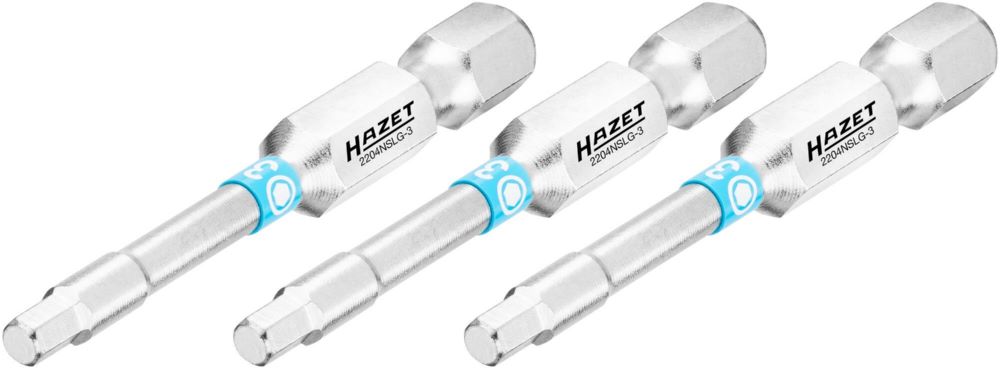 Produktbild Hazet Bit 2204NSLG-3/3 1/4 Zoll 6,3 mm Innen Sechskant Profil 3 Teile SW 3 mm