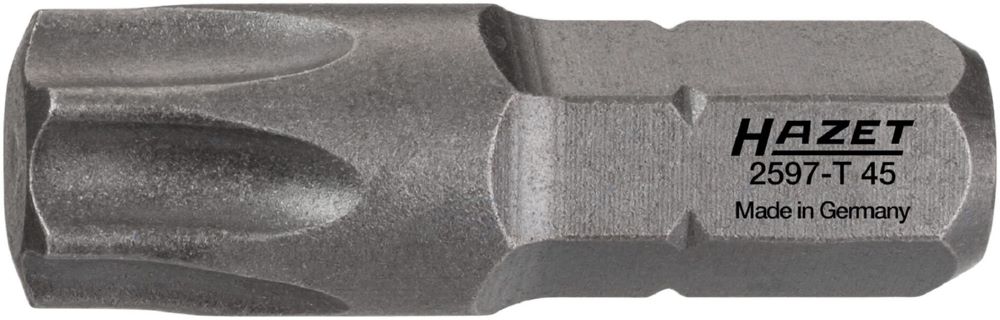 Produktbild Hazet Bit für KFZ Türeinbau 2597-T45 mit 1/4 Zoll Sechskant Innen Torx SW T45