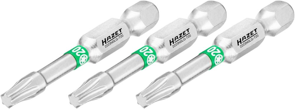 Produktbild Hazet Bit 2223NSLG-T20/3 1/4 Zoll 6,3 mm Sechskant Innen TORX® Profil 3 Teile SW T20