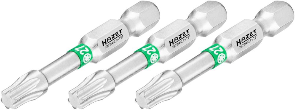 Produktbild Hazet Bit 2223NSLG-T27/3 1/4 Zoll 6,3 mm Sechskant Innen TORX® Profil 3 Teile SW T27