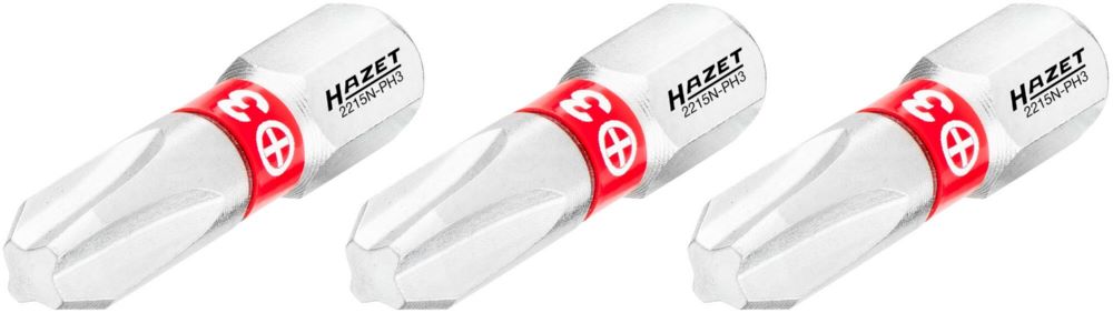 Produktbild Bit 2215N-PH3/3 1/4 Zoll 6,3 mm Sechskant Kreuzschlitz Profil PH 3 Teile SW PH3 bild 2