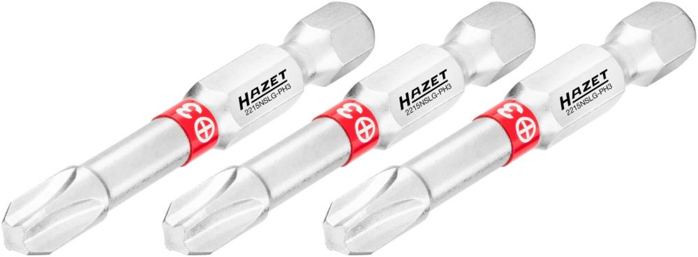 Produktbild Hazet Bit 2215NSLG-PH3/3 Kreuzschlitz Profil PH 3 Teile SW PH3