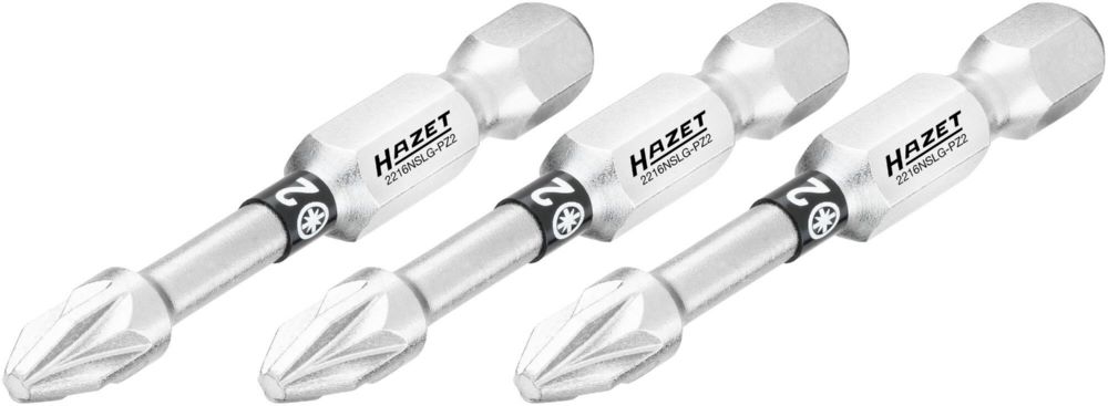 Produktbild Hazet Bit 2216NSLG-PZ2/3 1/4 Zoll 6,3 mm Sechskant Pozidriv Profil PZ 3 Teile SW PZ2