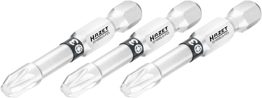 Produktbild Hazet Bit 2216NSLG-PZ3/3 1/4 Zoll 6,3 mm Sechskant Pozidriv Profil PZ 3 Teile SW PZ3