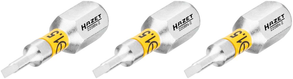 Produktbild Hazet Bit 2208N-2/3 Schlitz Profil 3-teilig SW 0,4 x 1,5 mm