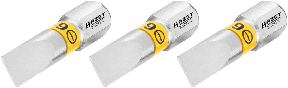 Produktbild Hazet Bit 2208N-9/3 1/4 Zoll 6,3 mm Sechskant Schlitz Profil 3-teilig SW 1 x 6 mm