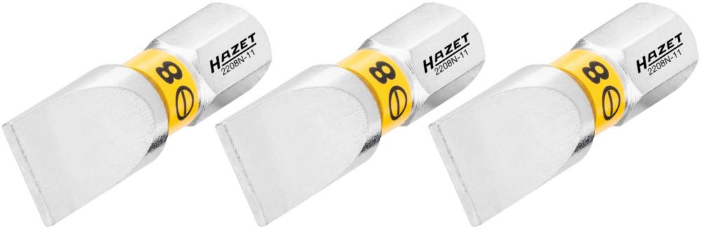 Produktbild Hazet Bit 2208N-11/3 1/4 Zoll 6,3 mm Sechskantb Schlitz Profil 3 Teile SW 1,2 x 8 mm