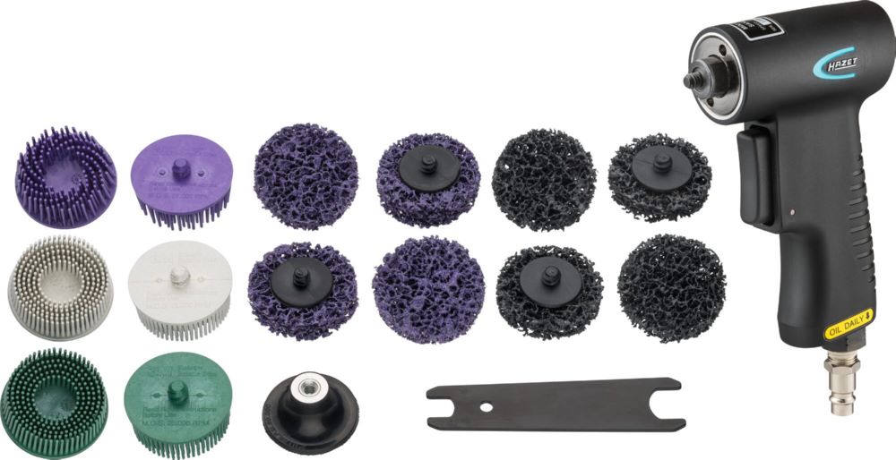 Produktbild Hazet Borstenschleifer Satz 9033-11/17 mit 3/4 Zoll Vierkant 17 teilig bild 2