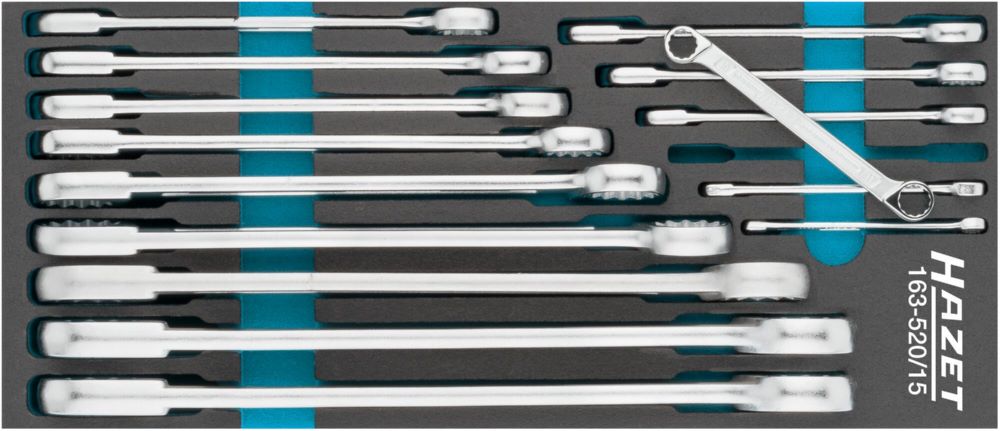 Produktbild Hazet Doppel Ringschlüssel Satz 163-520/15 Außen Doppelsechskant Tractionsprofil 6-34