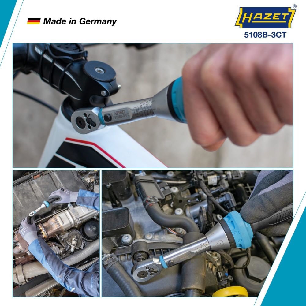 Produktbild Hazet Drehmomentschlüssel mit Bit Umschaltknarre 5108B-3CT Länge 234 mm bild 3