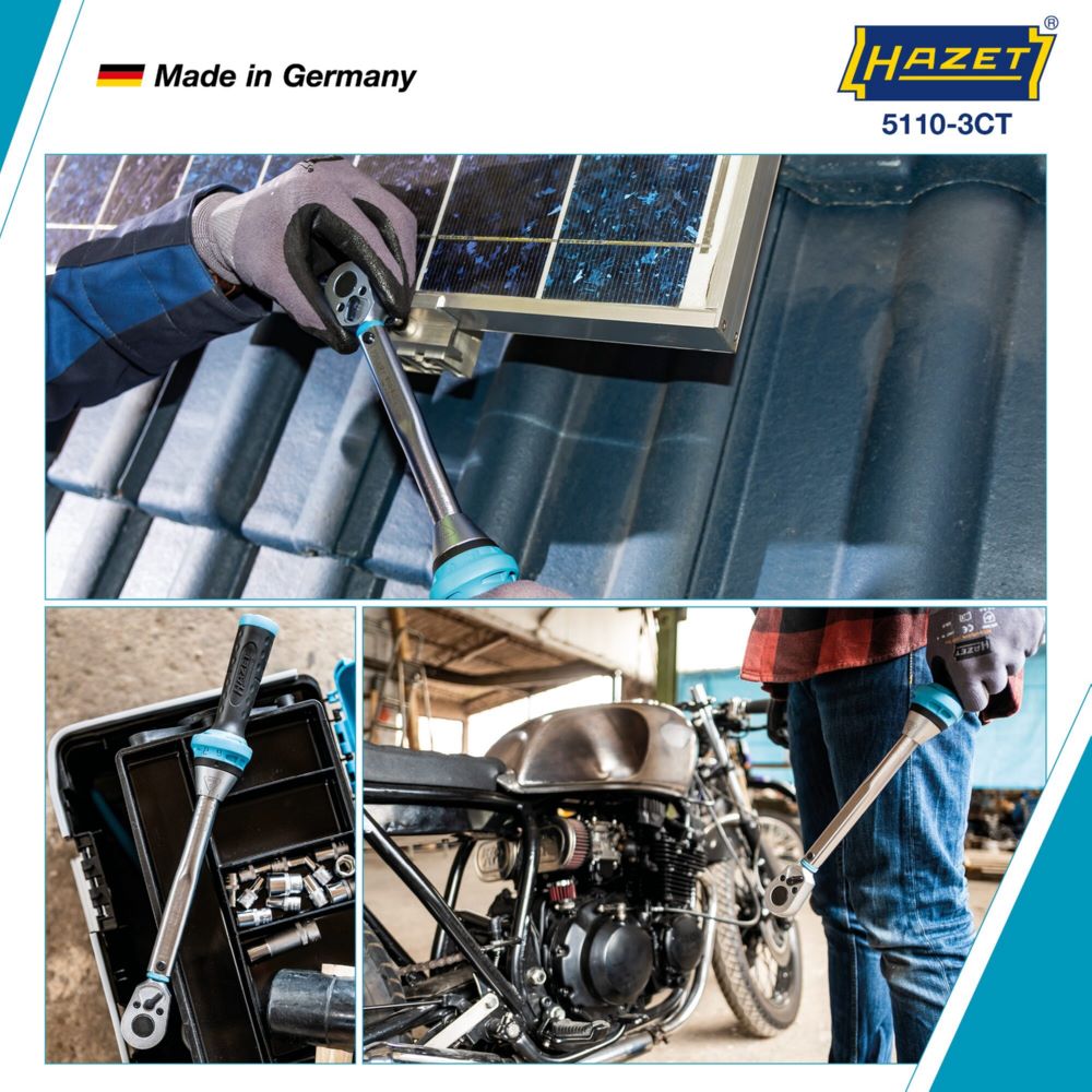 Produktbild Hazet Drehmomentschlüssel mit DAkkS Kalibrierschein 5110-3CTCAL Länge 320 mm bild 2