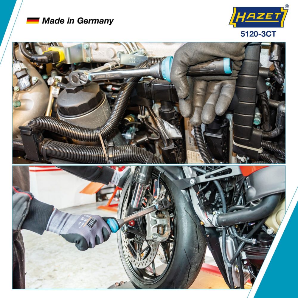 Produktbild Hazet Drehmomentschlüssel mit DAkkS Kalibrierschein 5120-3CTCAL Länge 320 mm bild 2