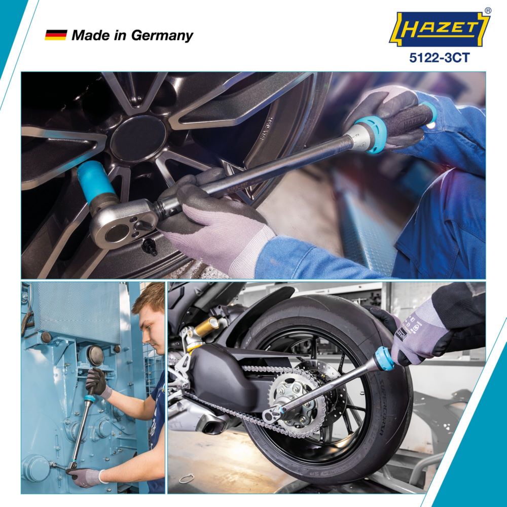 Produktbild Hazet Drehmomentschlüssel mit DAkkS Kalibrierschein 5122-3CTCAL Vierkant Länge 519 mm bild 2