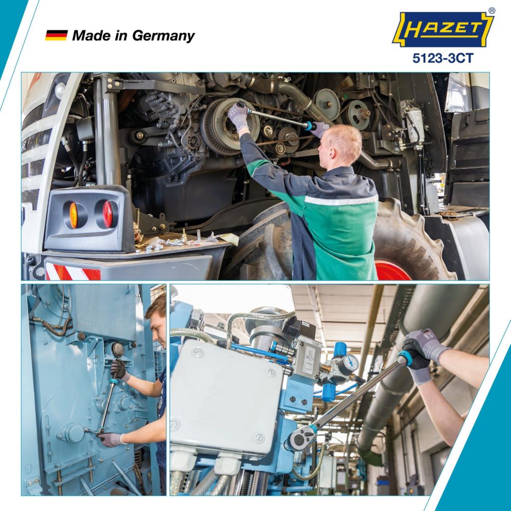 Produktbild Hazet Drehmomentschlüssel mit DAkkS Kalibrierschein 5123-3CTCAL Vierkant Länge 628 mm bild 2