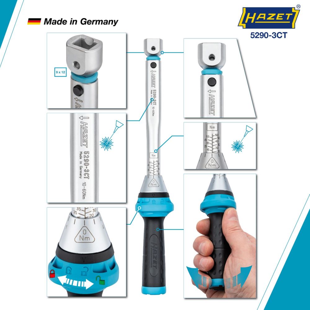 Produktbild Hazet Drehmomentschlüssel mit DAkkS Kalibrierschein 5290-3CTCAL Länge 291 mm bild 5