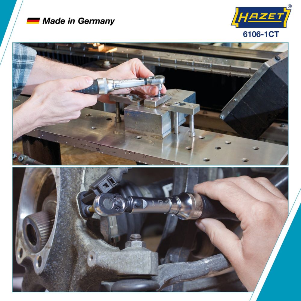 Produktbild Hazet Drehmomentschlüssel DAkkS Kalibrierschein 6106-1CTCAL 1-6 Nm 1/4 Zoll 197 mm bild 6