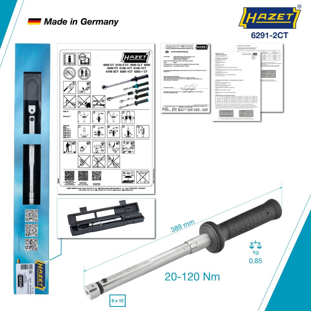 Produktbild Hazet SYSTEM 6200-1CT Einsteck Drehmomentschlüssel 20–120 Nm Länge 389 mm bild 4
