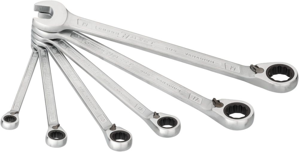 Produktbild Hazet Knarren Ring Maulschlüssel Satz 606N/6 SW 10 mm Außen Doppelsechskant 8-19 bild 6