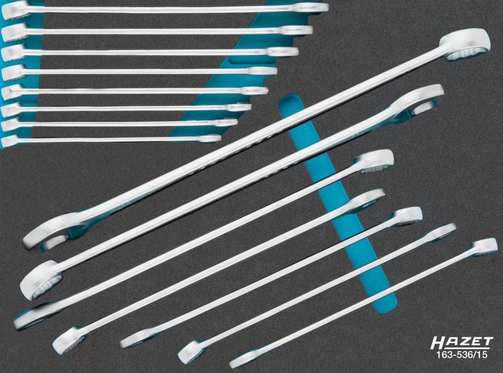 Produktbild Hazet Ring Maulschlüssel Satz 163-536/15 mit 10 - 30 15 teilig bild 1