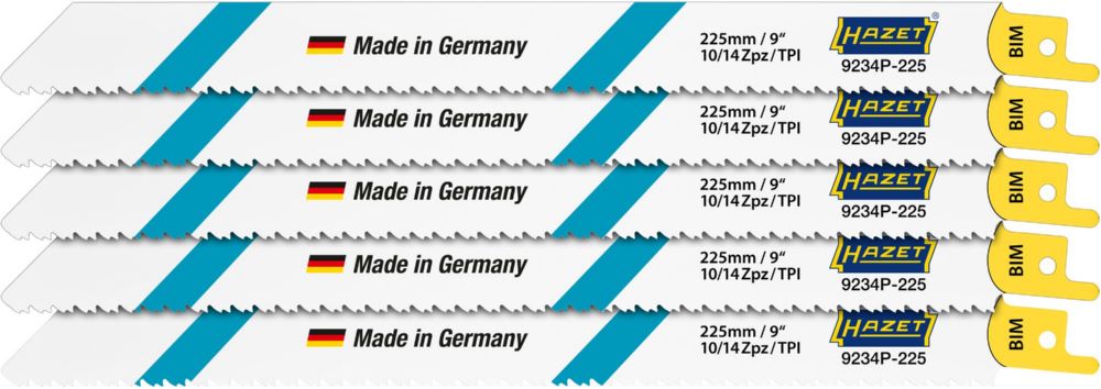 Produktbild Hazet Sägeblätter Satz 225 x 0,9 x 19 mm für Säbelsäge 9234P-225/5
