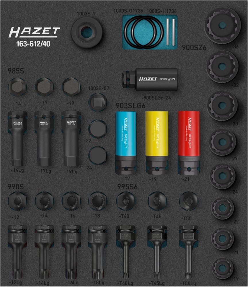 Produktbild Hazet Schlag Maschinenschrauber Steckschlüssel Satz 163-612/40 3/4 Zoll Innen Vielzahn bild 6