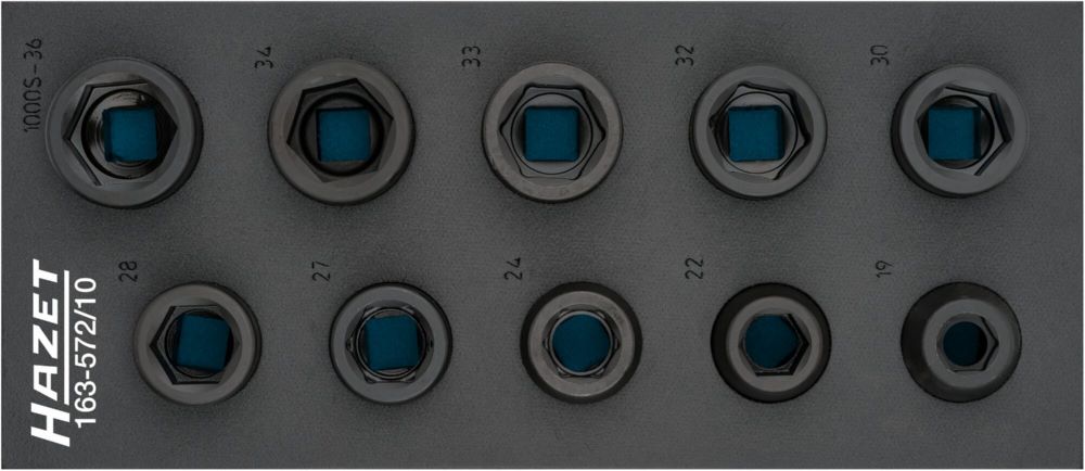 Produktbild Hazet Steckschlüsseleinsatz im Satz 163-572/10 mit 3/4 Zoll Außen Sechskant 10 teilig