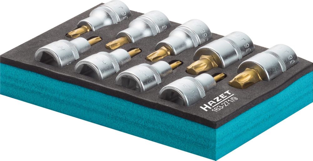Produktbild Hazet Schraubendreher Steckschlüssel Satz TORX 163-271/9 1/2 Zoll T20-T60 bild 3