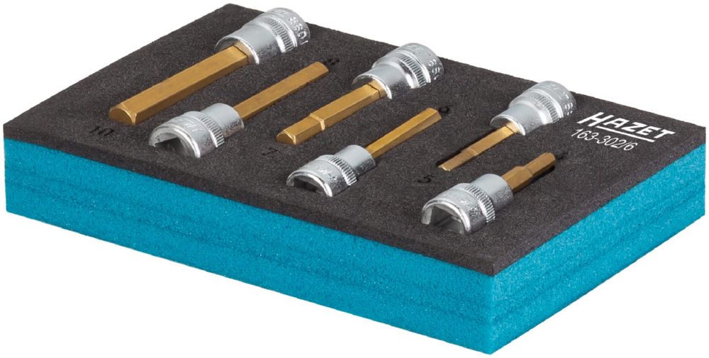 Produktbild Hazet Schraubendreher Steckschlüsseleinsatz Satz 163-302/6 3/8 Zoll Vierkant 6 Teile