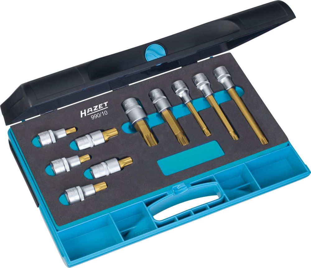 Produktbild Hazet Schraubendreher Steckschlüsseleinsatz Satz 990/10 Vielzahn Profil M8-M18